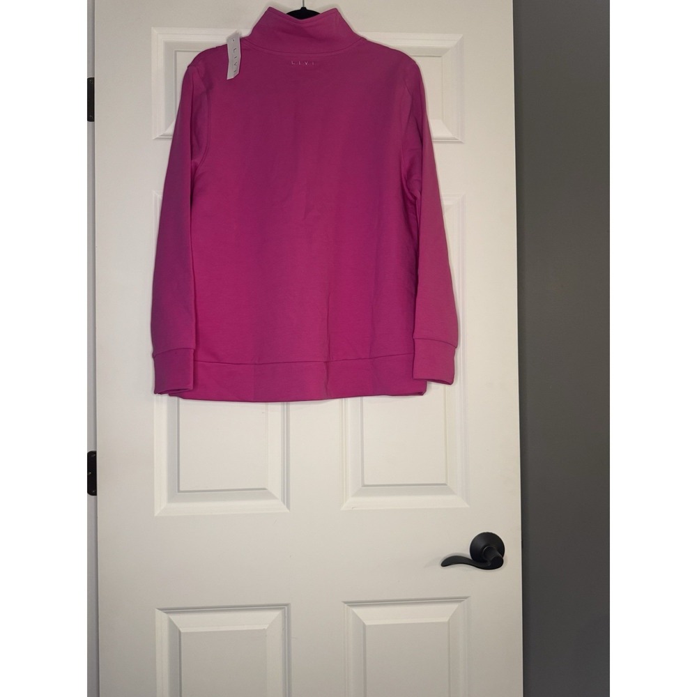 Livi For Lane Bryant Half Zip Lightweight Pullover Sweatshirt 10/12 Pink Nwt - Picture 2 of 2